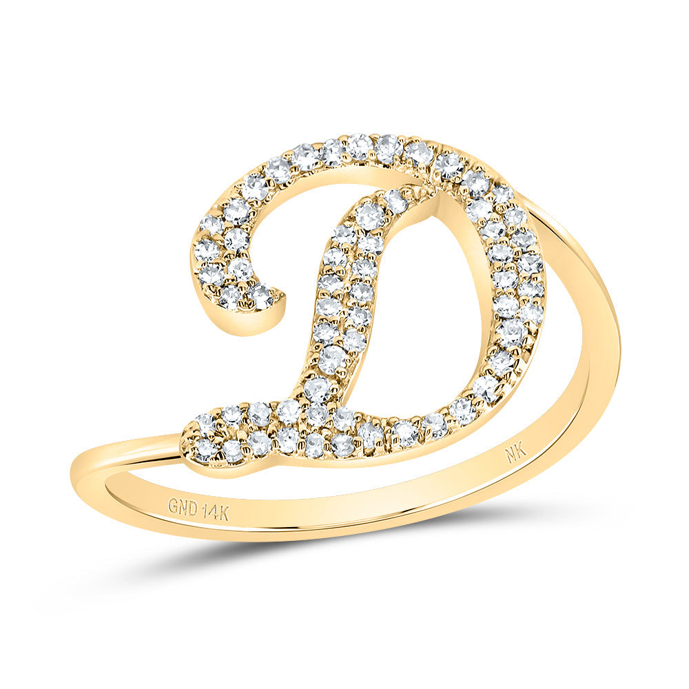 1/5CTW-DIA NK GIFT INITIAL "D" RING 7 Daisy Joyeria