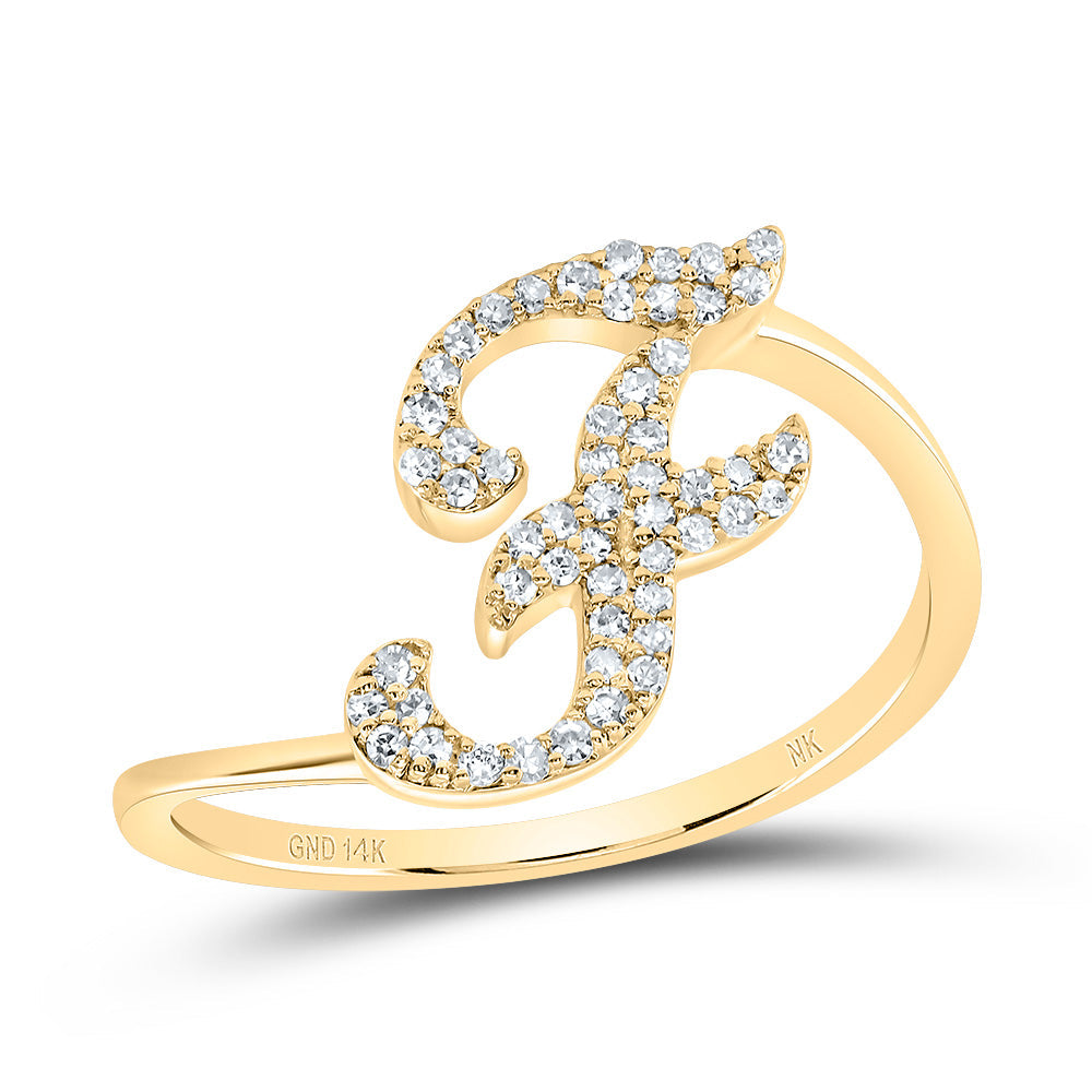 1/6CTW-DIA NK GIFT INITIAL "F" RING 7 Daisy Joyeria