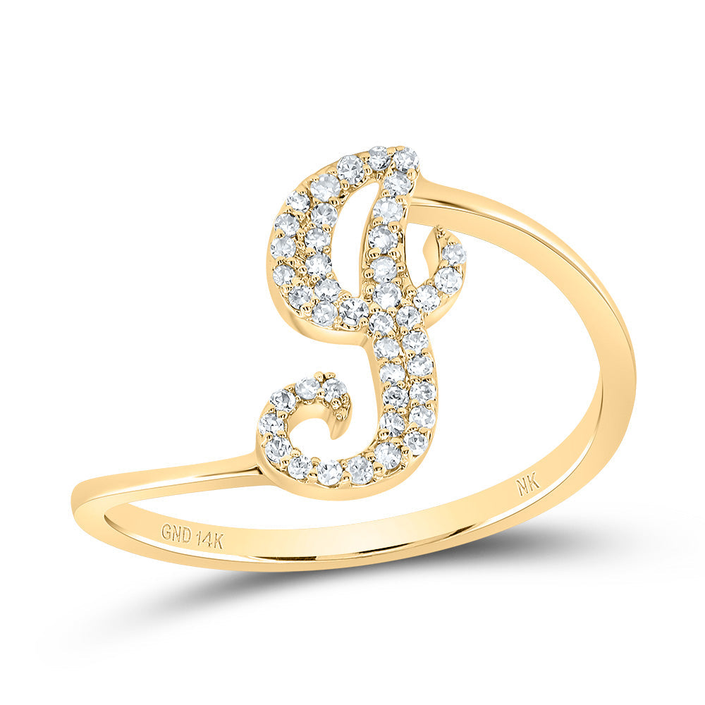 1/8CTW-DIA NK GIFT INITIAL "J" RING 7 Daisy Joyeria