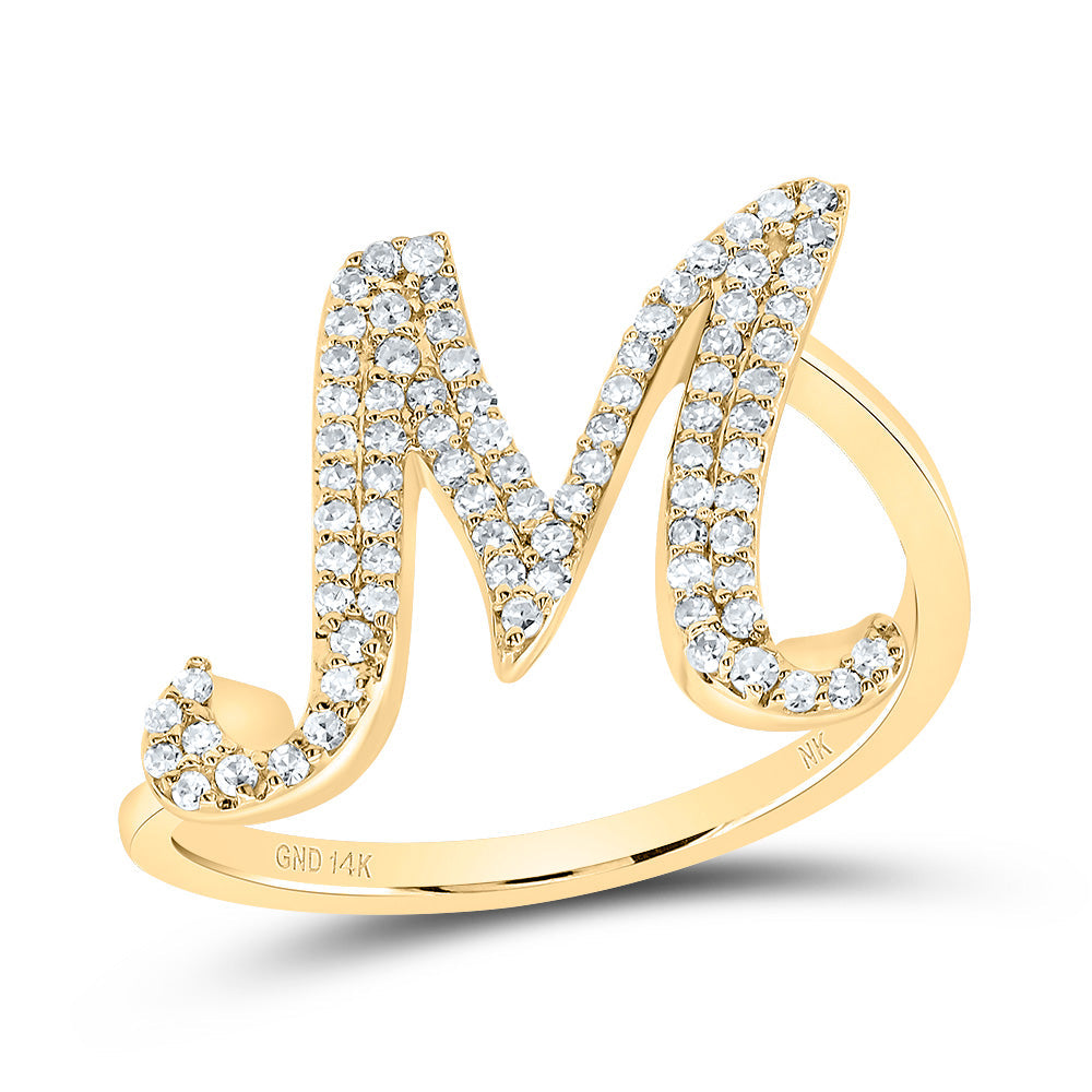1/4CTW-DIA NK GIFT INITIAL "M" RING 7 Daisy Joyeria