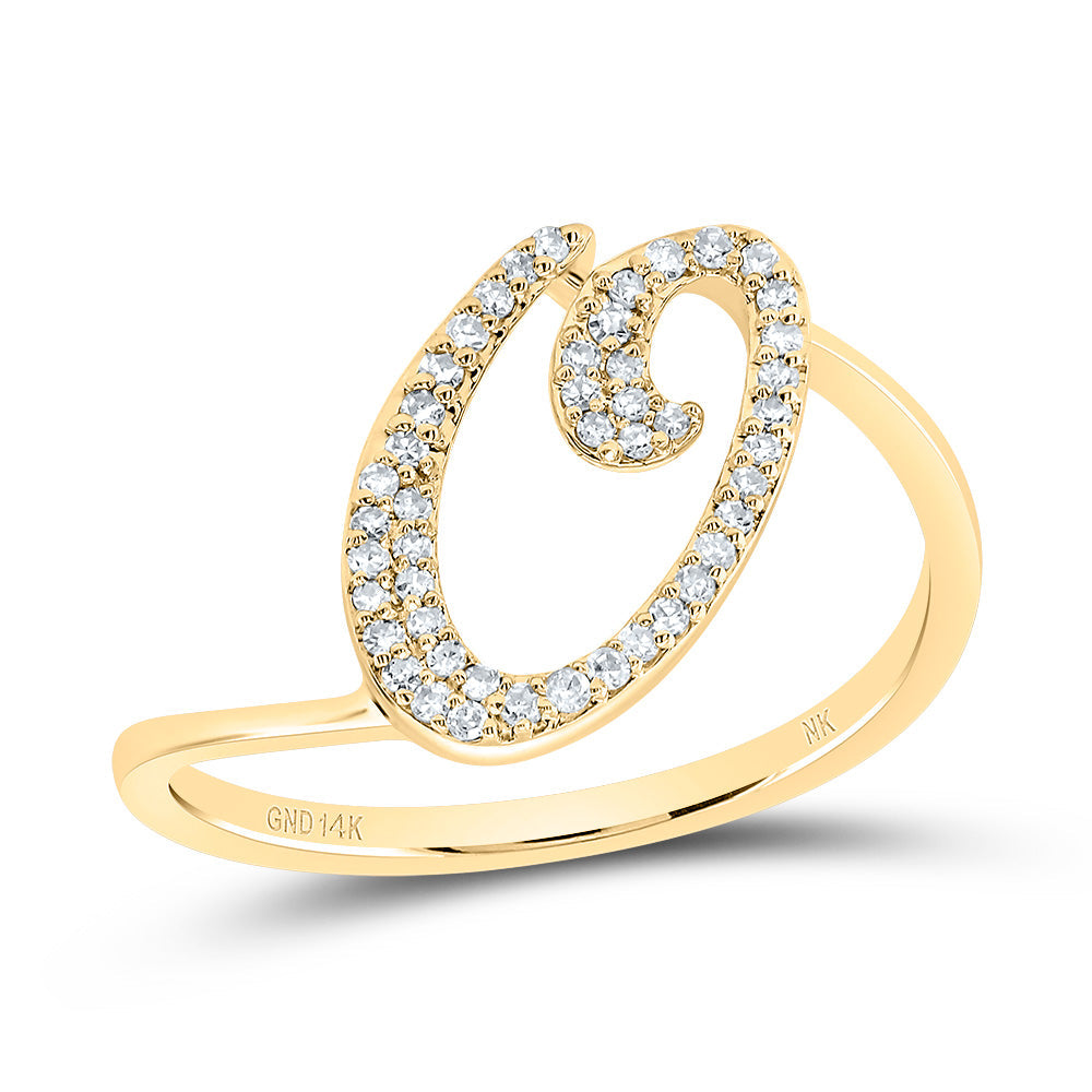1/6CTW-DIA NK GIFT INITIAL "O" RING 7 Daisy Joyeria