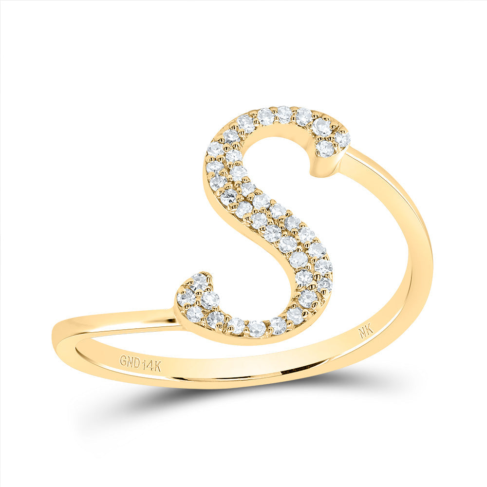 1/8CTW-DIA NK GIFT INITIAL "S" RING 7 Daisy Joyeria