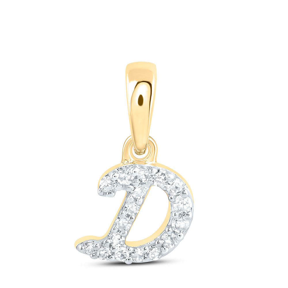 1/20CTW-DIA CN GIFT INITIAL "D" PENDANT Daisy Joyeria