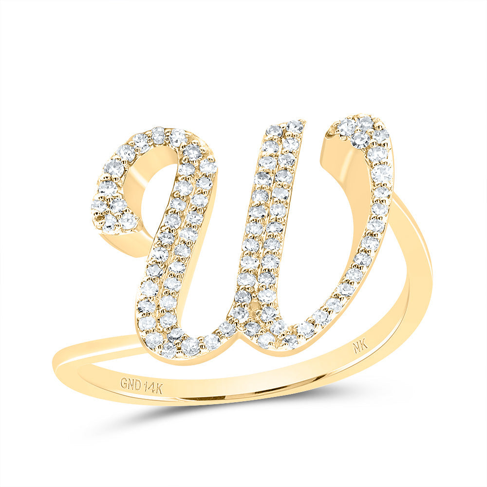 1/4CTW-DIA NK GIFT INITIAL "W" RING 7 Daisy Joyeria