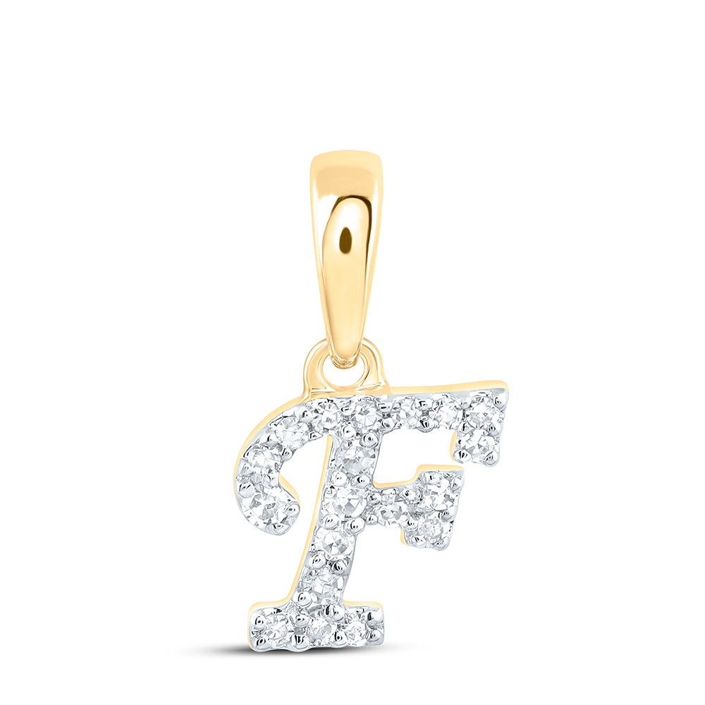 1/20CTW-DIA CN GIFT INITIAL "F" PENDANT Daisy Joyeria