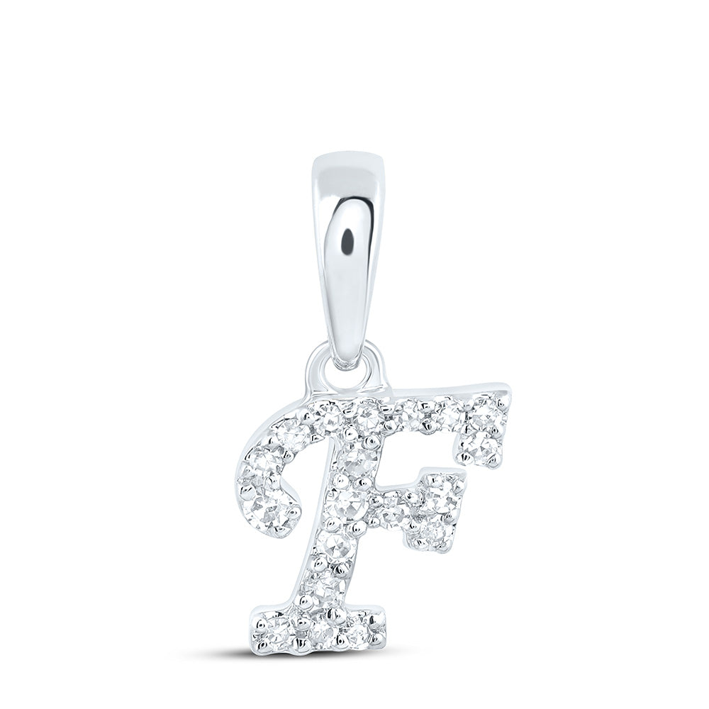 1/20CTW-DIA CN GIFT INITIAL "F" PENDANT Daisy Joyeria
