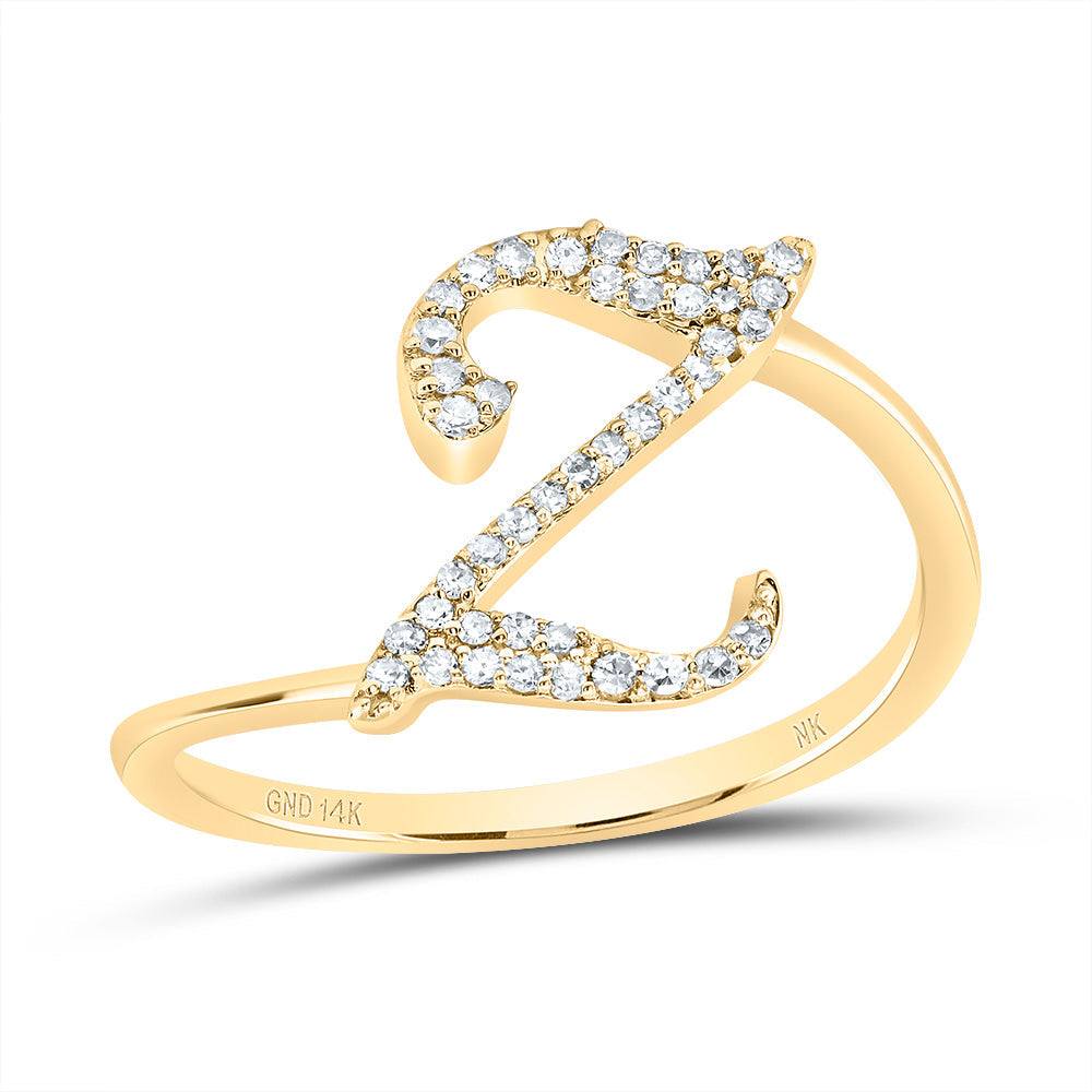 1/8CTW-DIA NK GIFT INITIAL "Z" RING 7 Daisy Joyeria