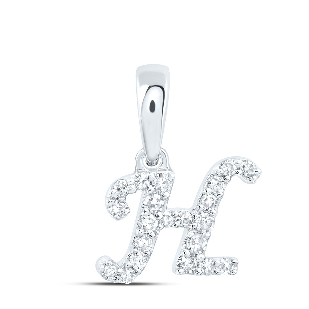 1/12CTW-DIA CN GIFT INITIAL "H" PENDANT Daisy Joyeria
