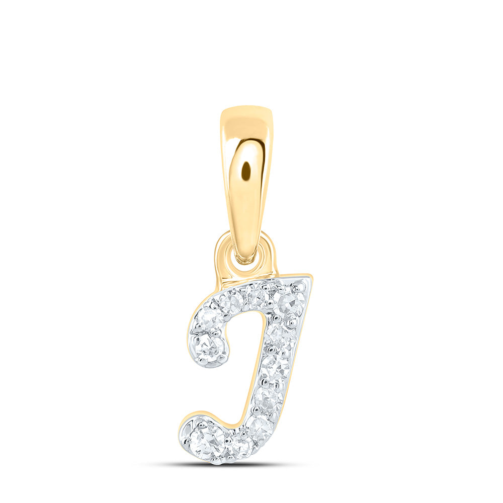 1/20CTW-DIA CN GIFT INITIAL "J" PENDANT Daisy Joyeria