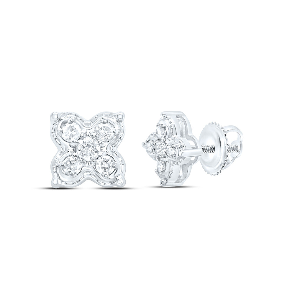 1/6CTW-DIA P1 GIFT CLOVER STUD EARRING Daisy Joyeria