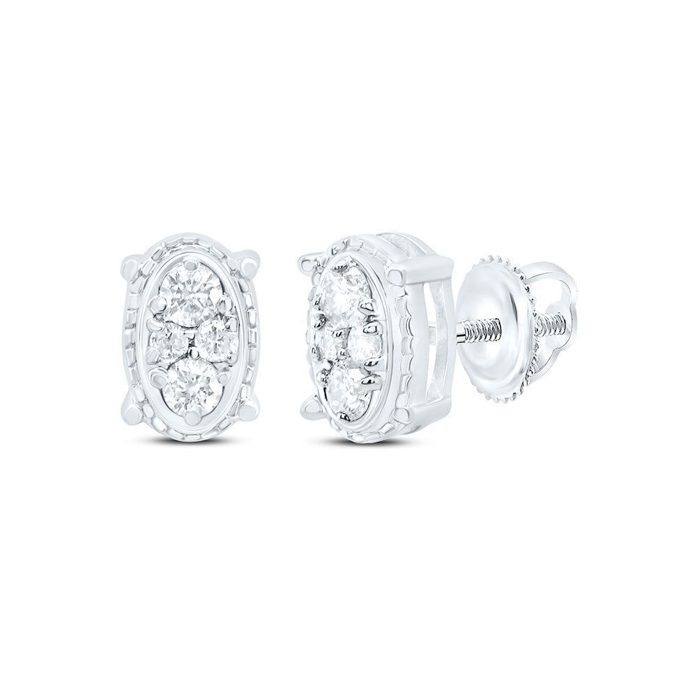 1/6CTW-DIA P1 GIFT OVAL STUD EARRING Daisy Joyeria