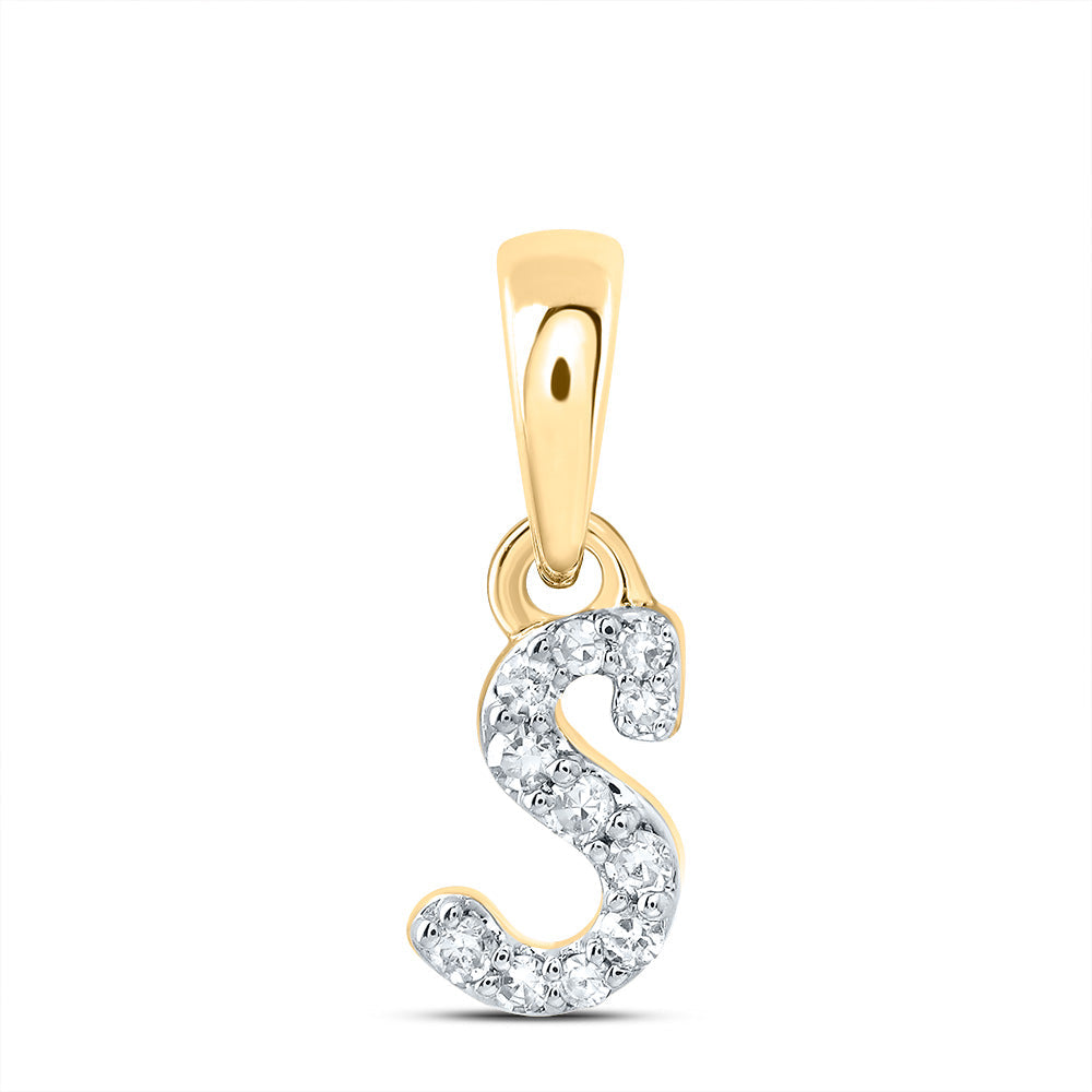 1/20CTW-DIA CN GIFT INITIAL "S" PENDANT Daisy Joyeria