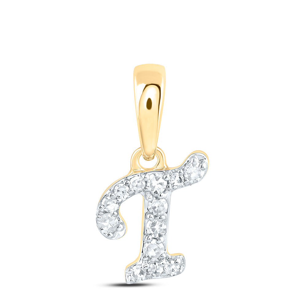 1/20CTW-DIA CN GIFT INITIAL "T" PENDANT Daisy Joyeria
