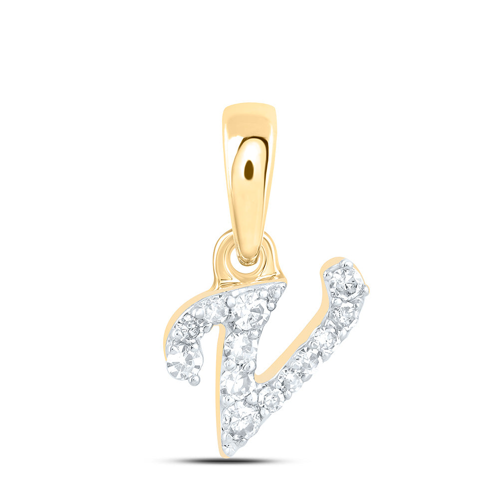 1/20CTW-DIA CN GIFT INITIAL "V" PENDANT Daisy Joyeria
