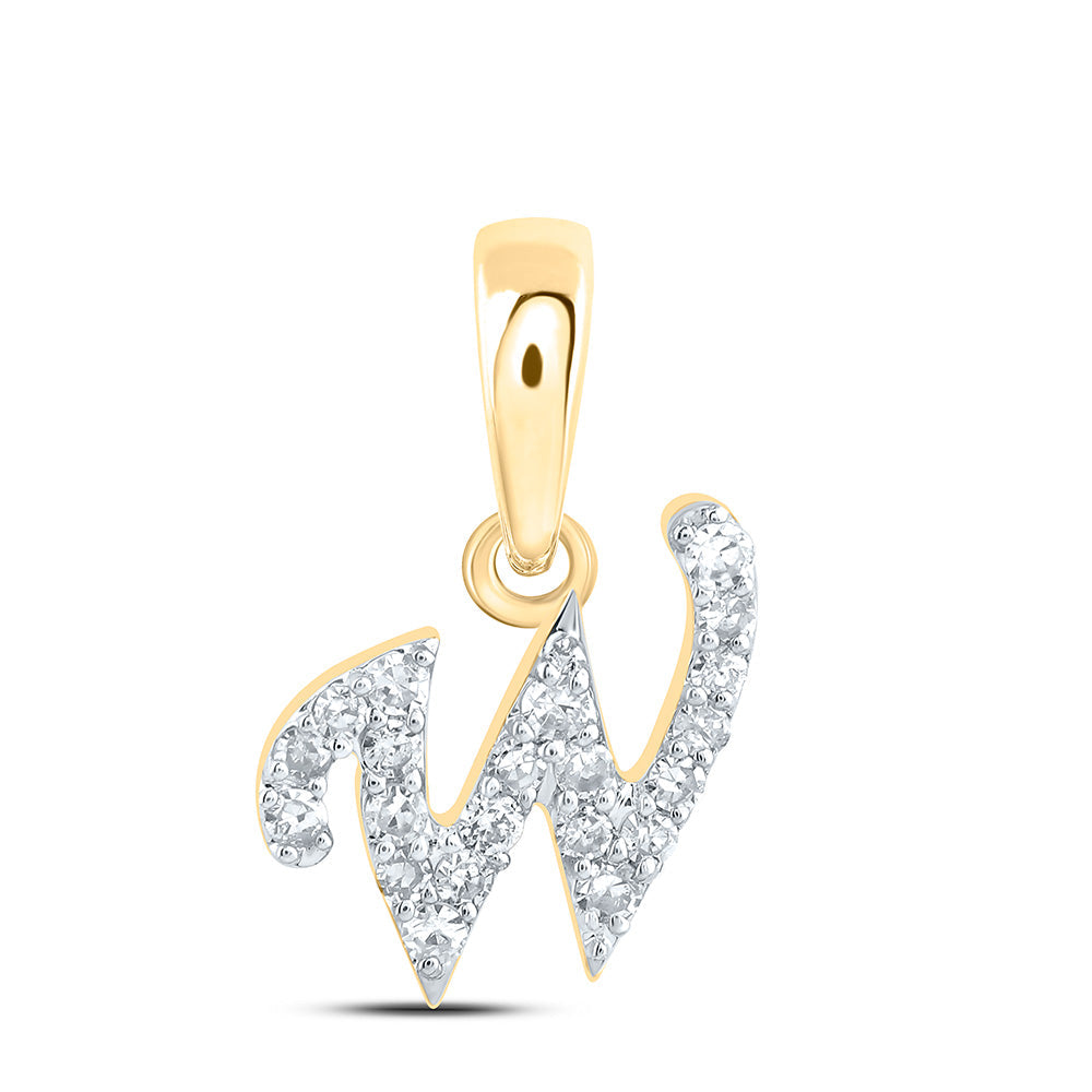 1/12CTW-DIA CN GIFT INITIAL "W" PENDANT Daisy Joyeria