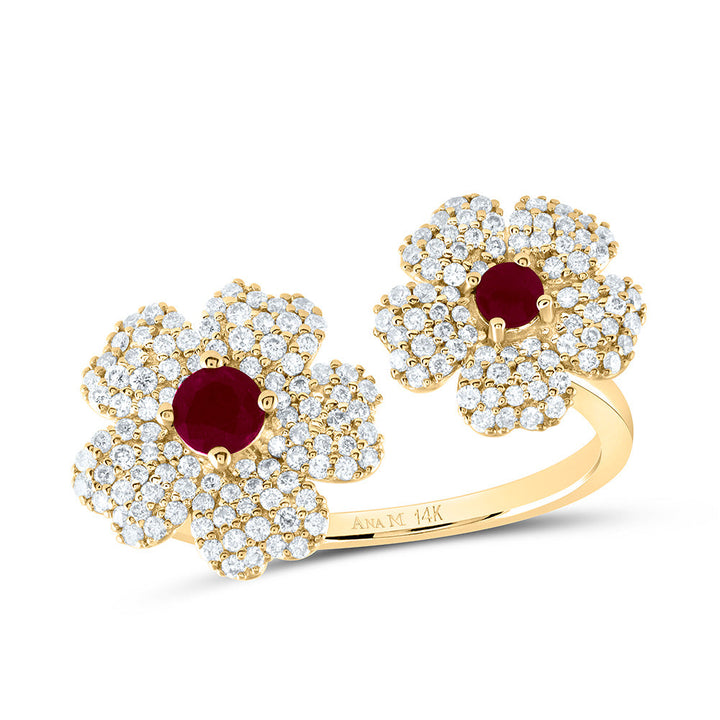 1/2CTW-NAT DIA ANA M 2.8MM-RD-RU, 3.5MM-RD-RU NAT GEM FLOWER RING 7 Daisy Joyeria