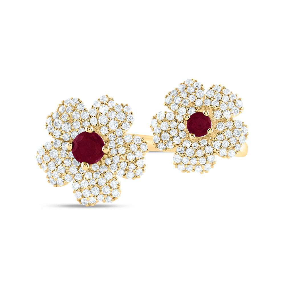 1/2CTW-NAT DIA ANA M 2.8MM-RD-RU, 3.5MM-RD-RU NAT GEM FLOWER RING 7 Daisy Joyeria
