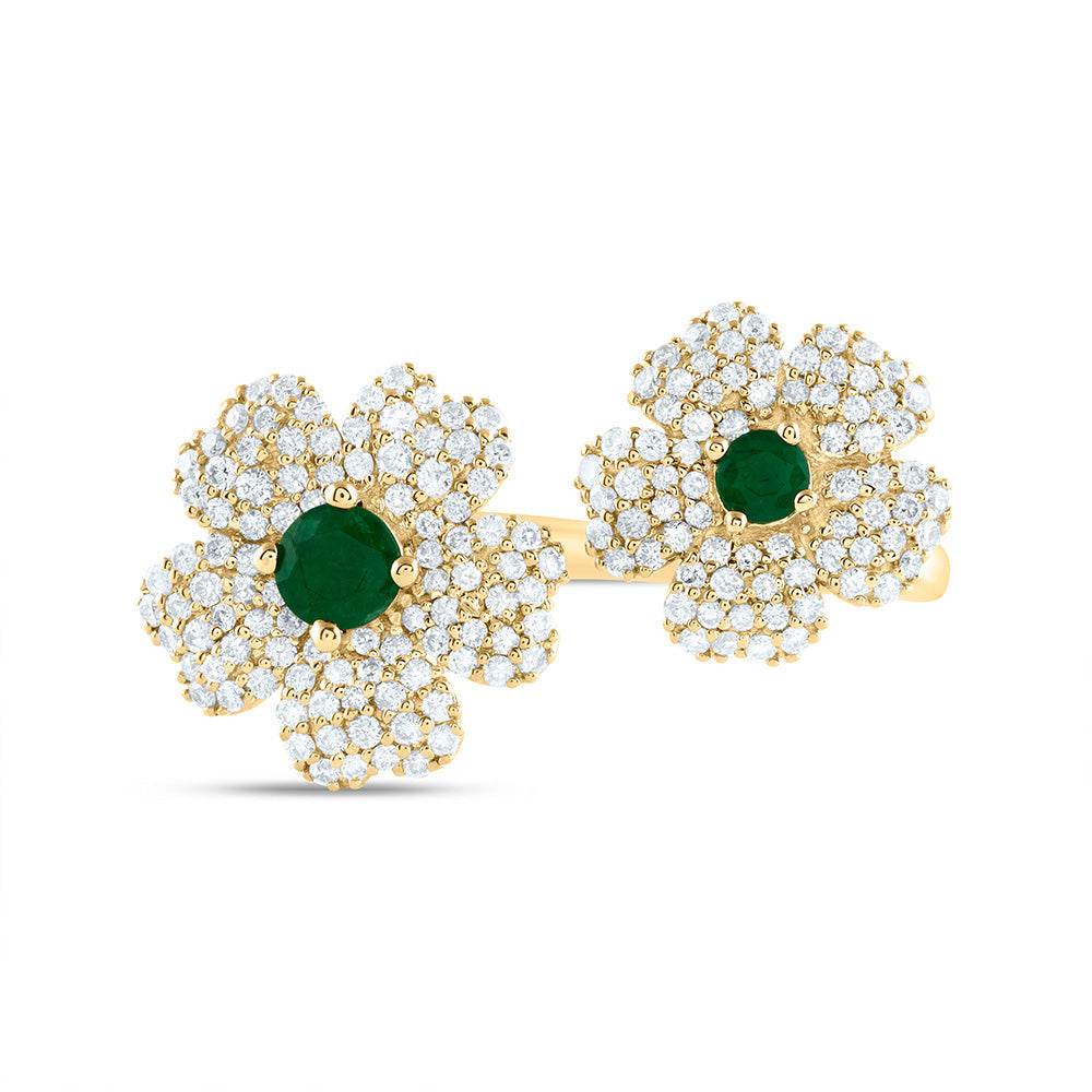 1/2CTW-NAT DIA ANA M 2.8MM-RD-EM, 3.5MM-RD-EM NAT GEM FLOWER RING 7 Daisy Joyeria