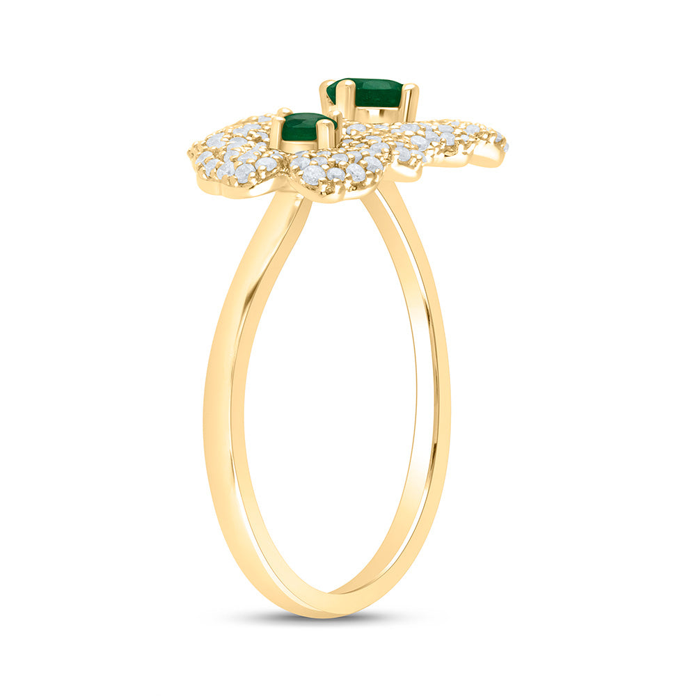 1/2CTW-NAT DIA ANA M 2.8MM-RD-EM, 3.5MM-RD-EM NAT GEM FLOWER RING 7 Daisy Joyeria