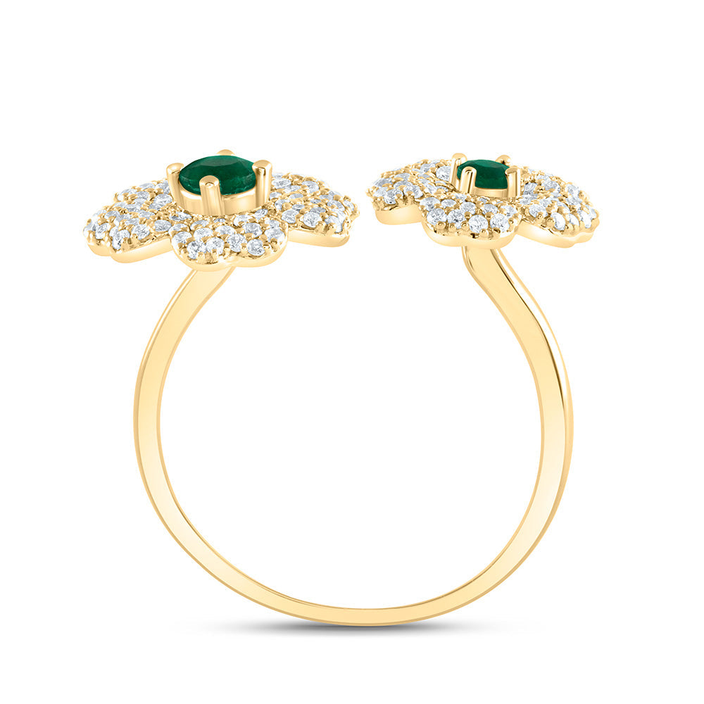 1/2CTW-NAT DIA ANA M 2.8MM-RD-EM, 3.5MM-RD-EM NAT GEM FLOWER RING 7 Daisy Joyeria