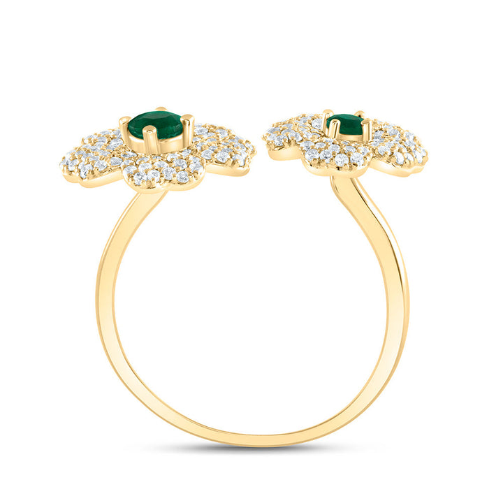 1/2CTW-NAT DIA ANA M 2.8MM-RD-EM, 3.5MM-RD-EM NAT GEM FLOWER RING 7 Daisy Joyeria
