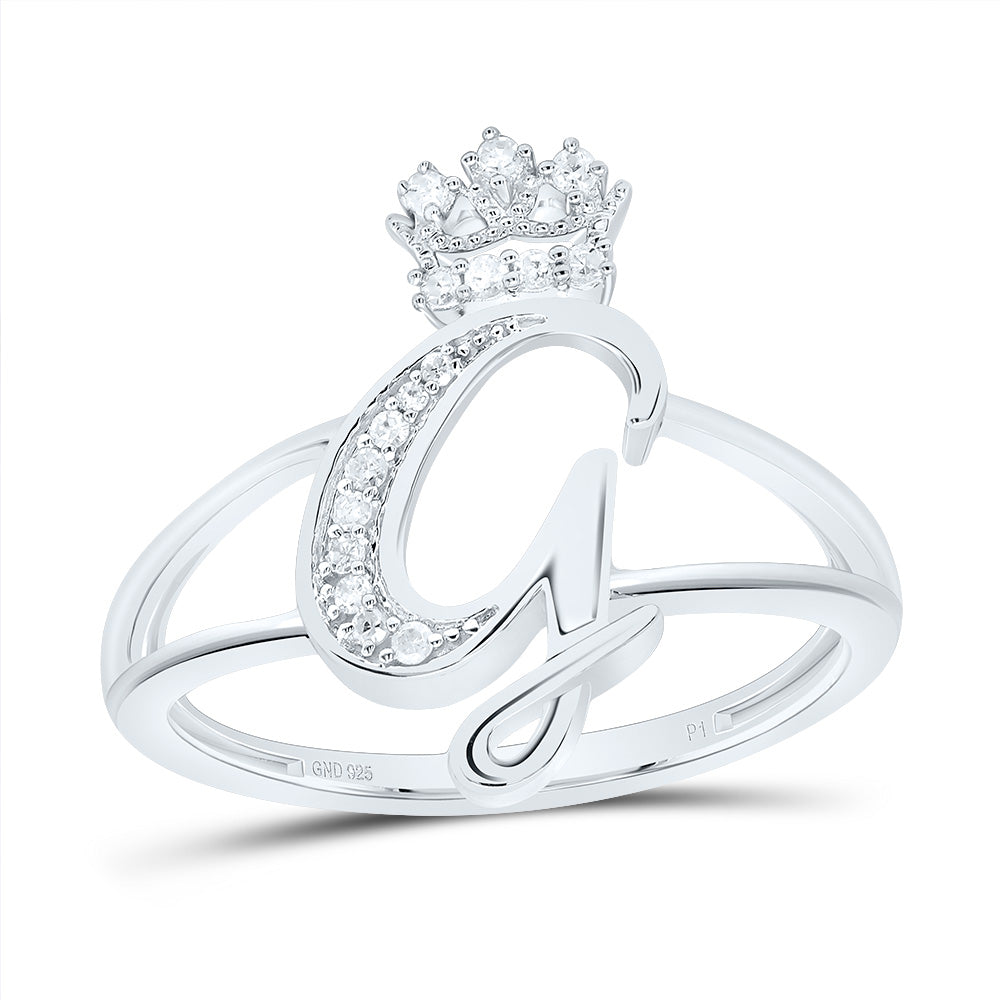 1/10CTW-DIA P1 GIFT INITIAL "G" CROWN LADIES RING 7 Daisy Joyeria
