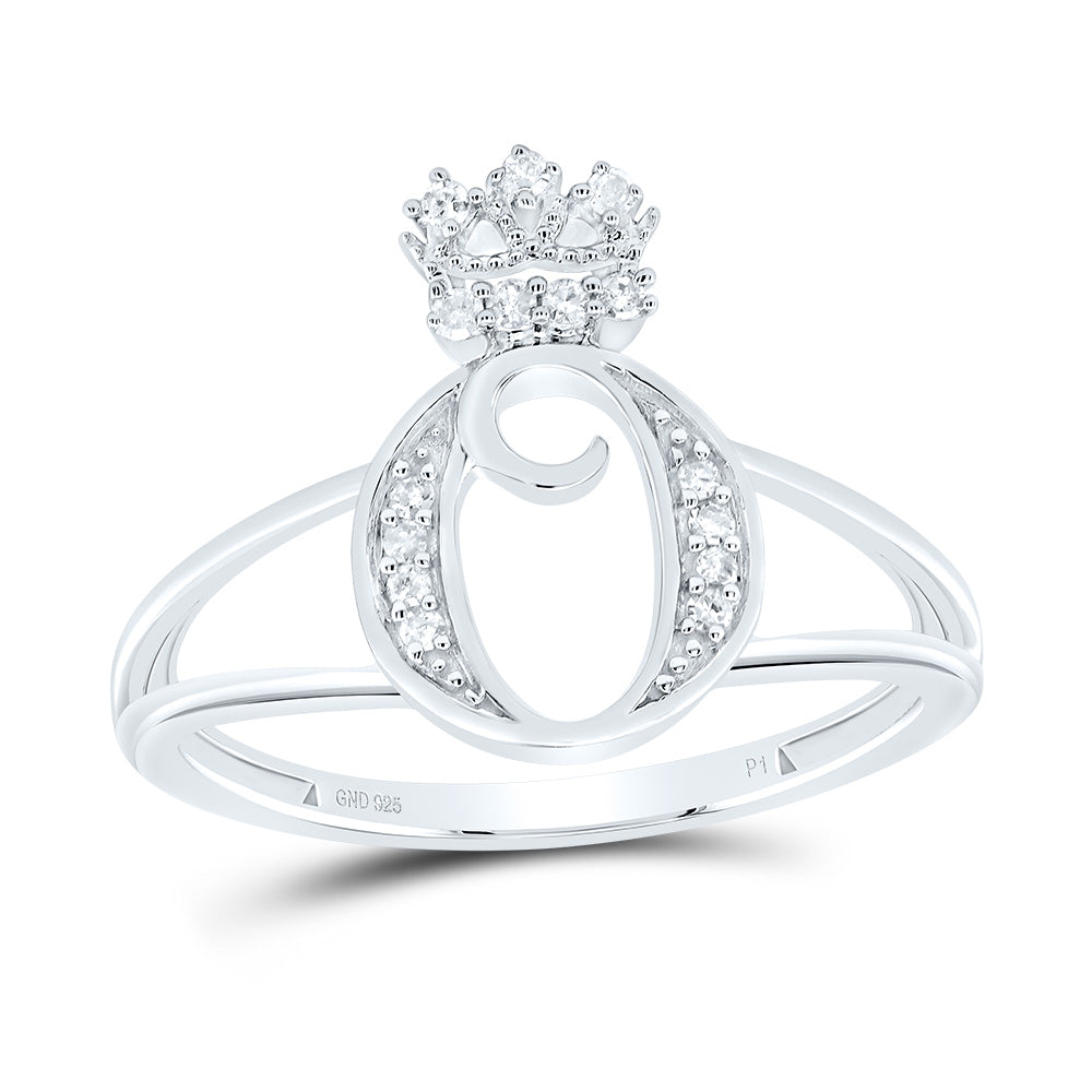 1/10CTW-DIA P1 GIFT INITIAL "O" CROWN LADIES RING 7 Daisy Joyeria