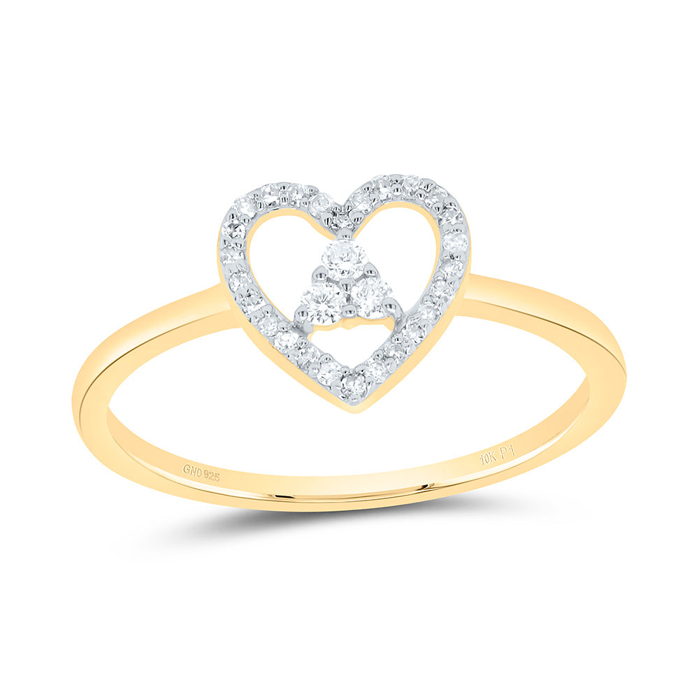 1/8CTW NAT DIA P1 GIFT HEART RING 7 Daisy Joyeria