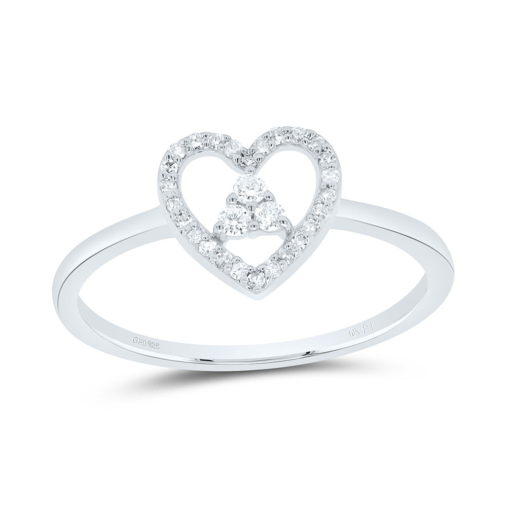 1/8CTW NAT DIA P1 GIFT HEART RING 7 Daisy Joyeria