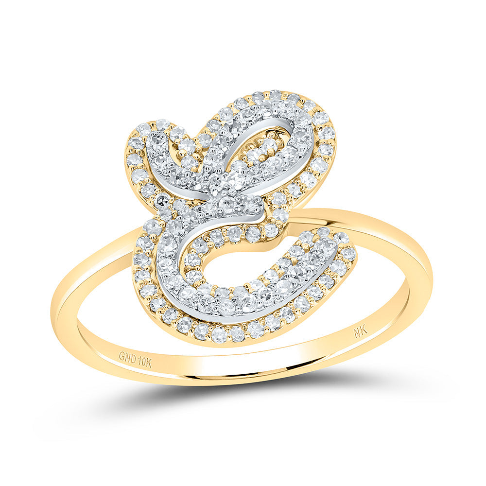 1/3CTW-DIA NK FASHION INITIAL "E" LADIES RING 7 Daisy Joyeria