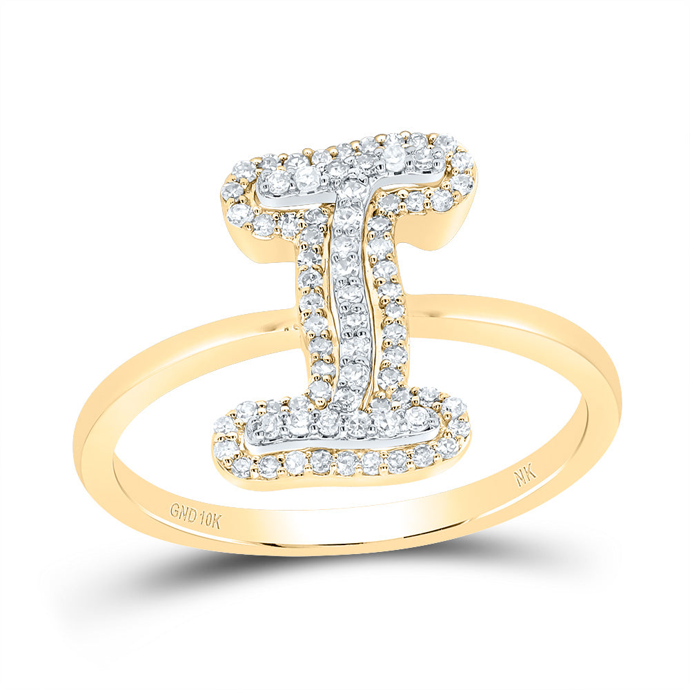 1/4CTW-DIA NK FASHION INITIAL "I" LADIES RING 7 Daisy Joyeria