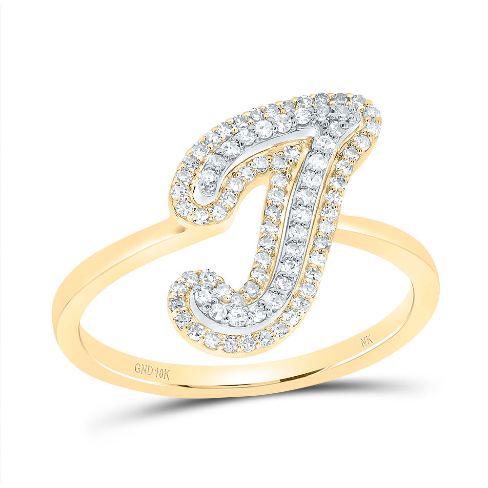 1/4CTW-DIA NK FASHION INITIAL "J" LADIES RING 7 Daisy Joyeria