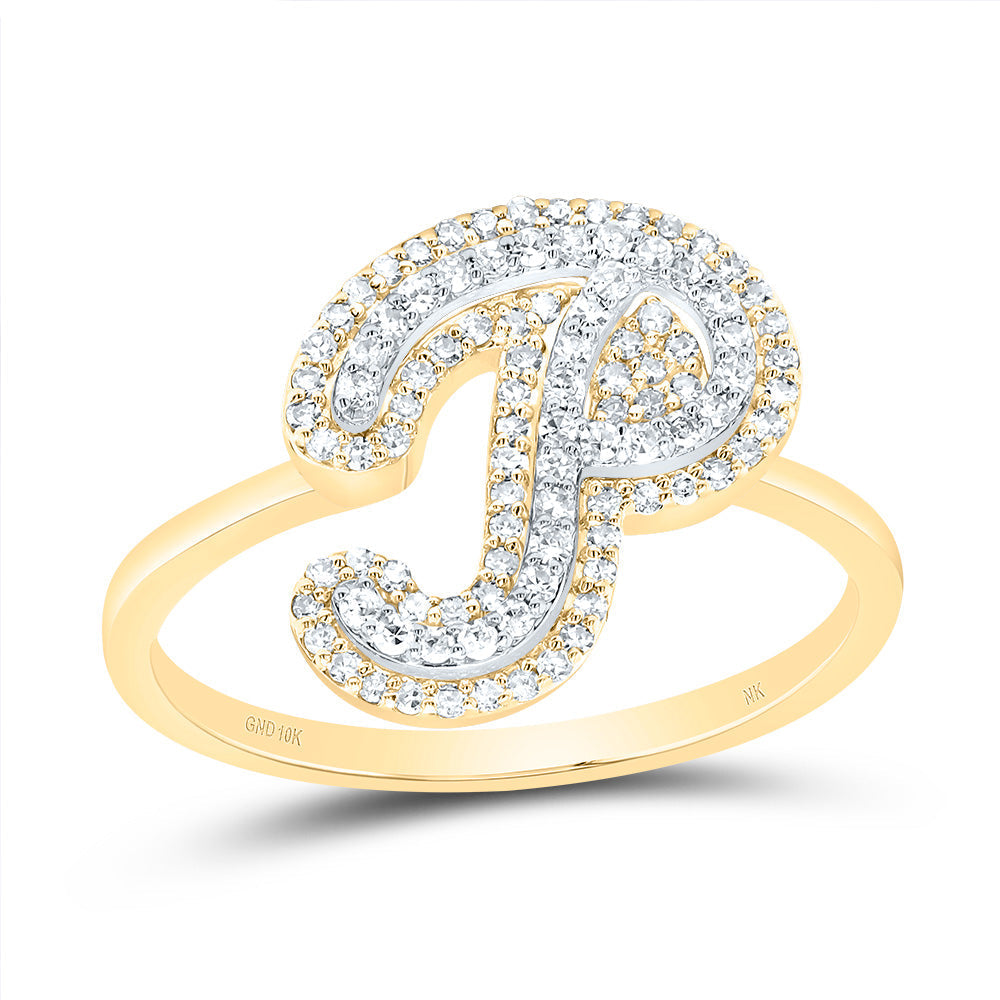 1/3CTW-DIA NK FASHION INITIAL "P" LADIES RING 7 Daisy Joyeria