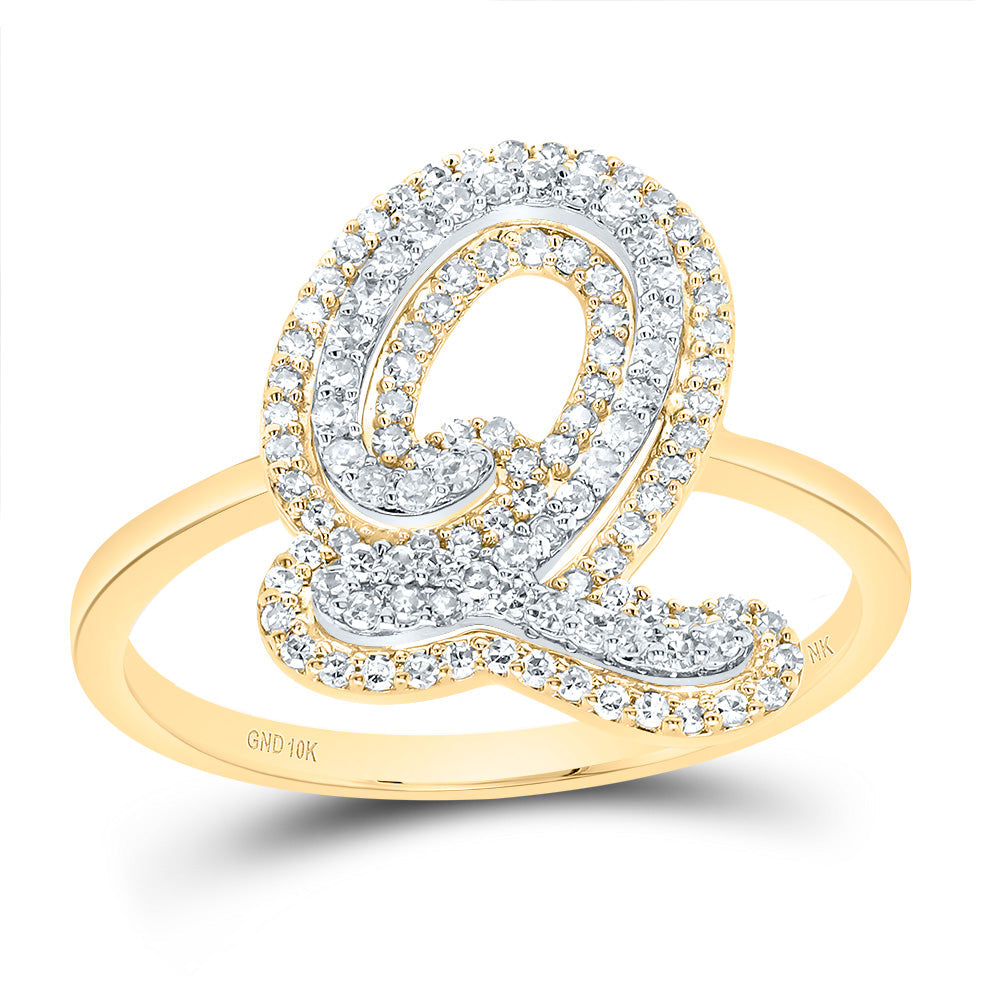 3/8CTW-DIA NK FASHION INITIAL "Q" LADIES RING 7 Daisy Joyeria