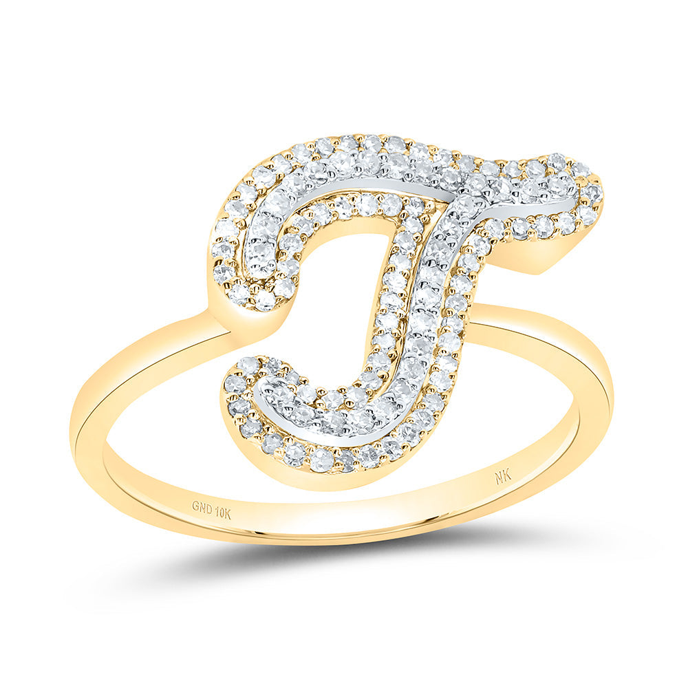1/3CTW-DIA NK FASHION INITIAL "T" LADIES RING 7 Daisy Joyeria
