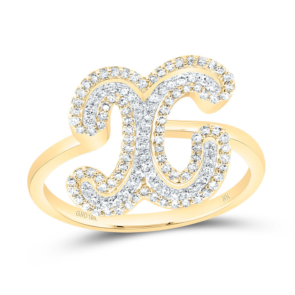 1/3CTW-DIA NK FASHION INITIAL "X" LADIES RING 7 Daisy Joyeria