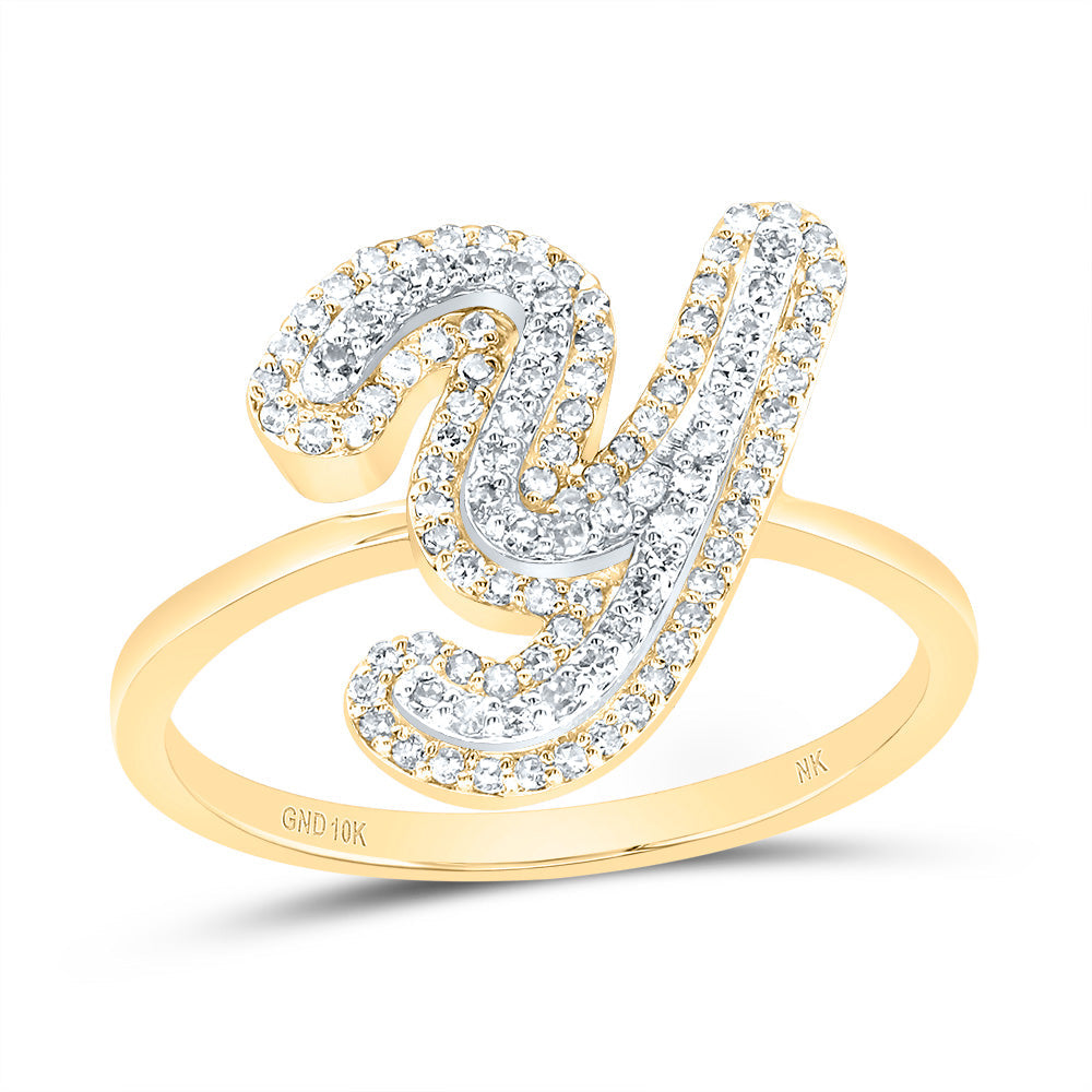 1/3CTW-DIA NK FASHION INITIAL "Y" LADIES RING 7 Daisy Joyeria