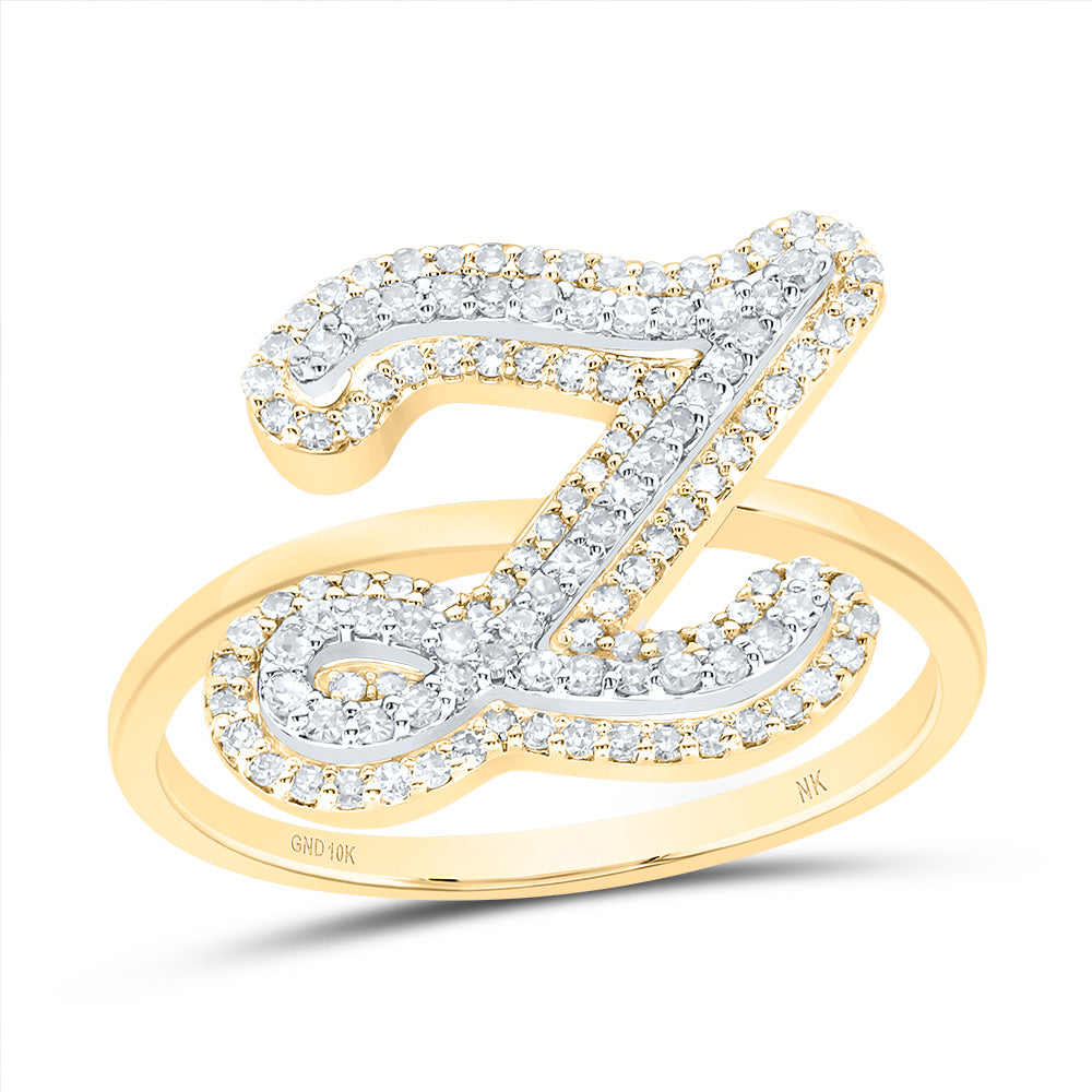 3/8CTW-DIA NK FASHION INITIAL "Z" LADIES RING 7 Daisy Joyeria