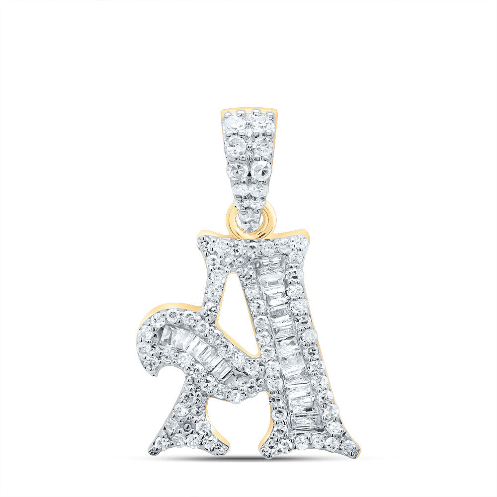 1/3CTW-DIA P1 GIFT INITIAL "A" BAGUETTE PENDANT Daisy Joyeria