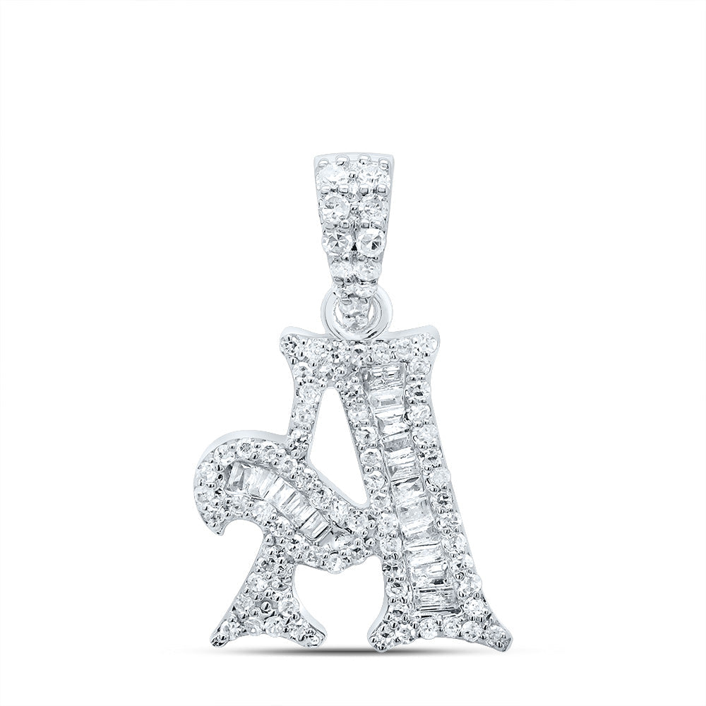 1/3CTW-DIA P1 GIFT INITIAL "A" BAGUETTE PENDANT Daisy Joyeria