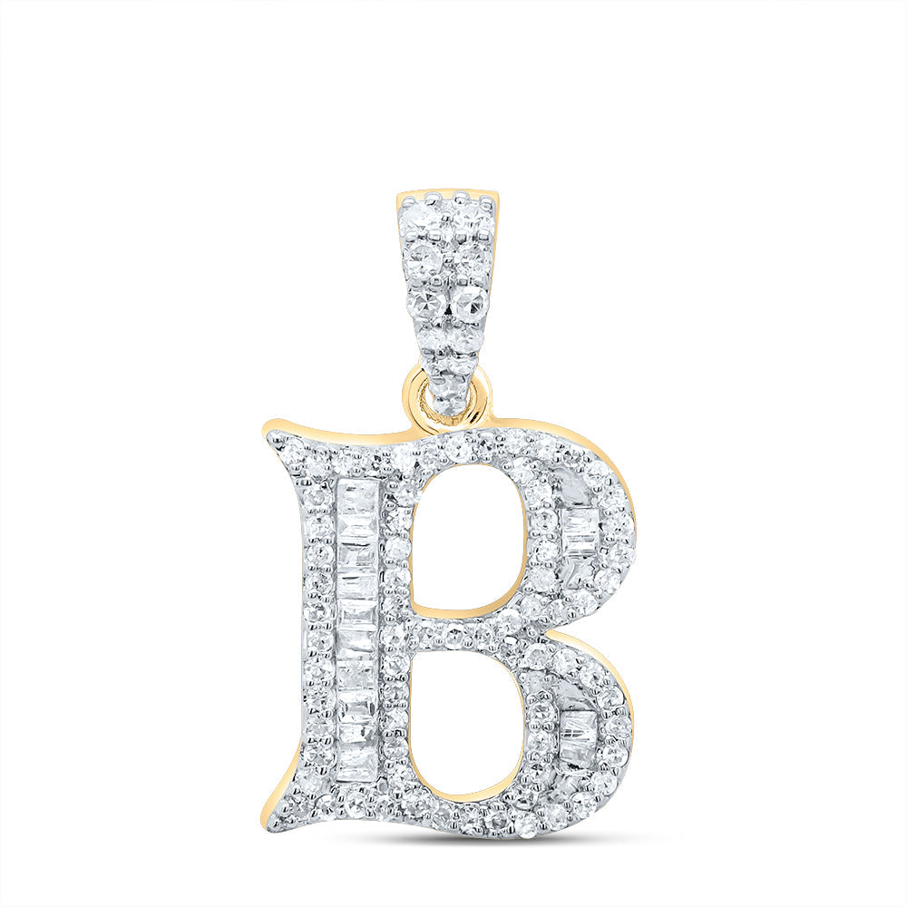 1/3CTW-DIA P1 GIFT INITIAL "B" BAGUETTE PENDANT Daisy Joyeria