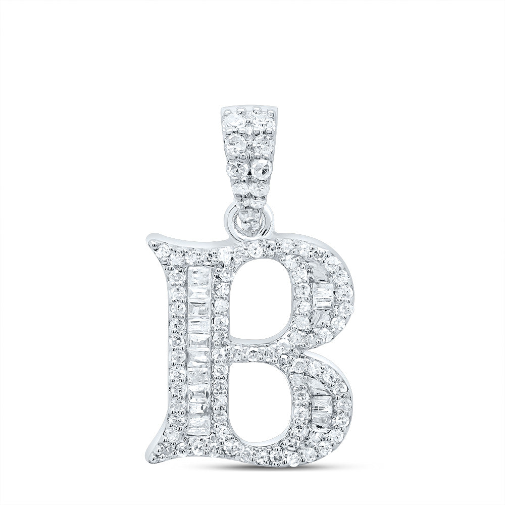 1/3CTW-DIA P1 GIFT INITIAL "B" BAGUETTE PENDANT Daisy Joyeria