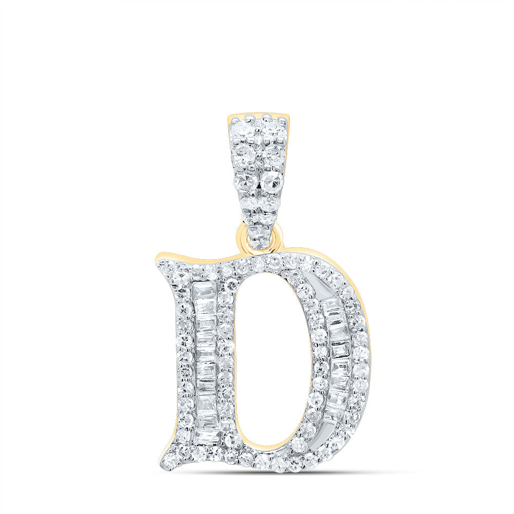 1/3CTW-DIA P1 GIFT INITIAL "D" BAGUETTE PENDANT Daisy Joyeria