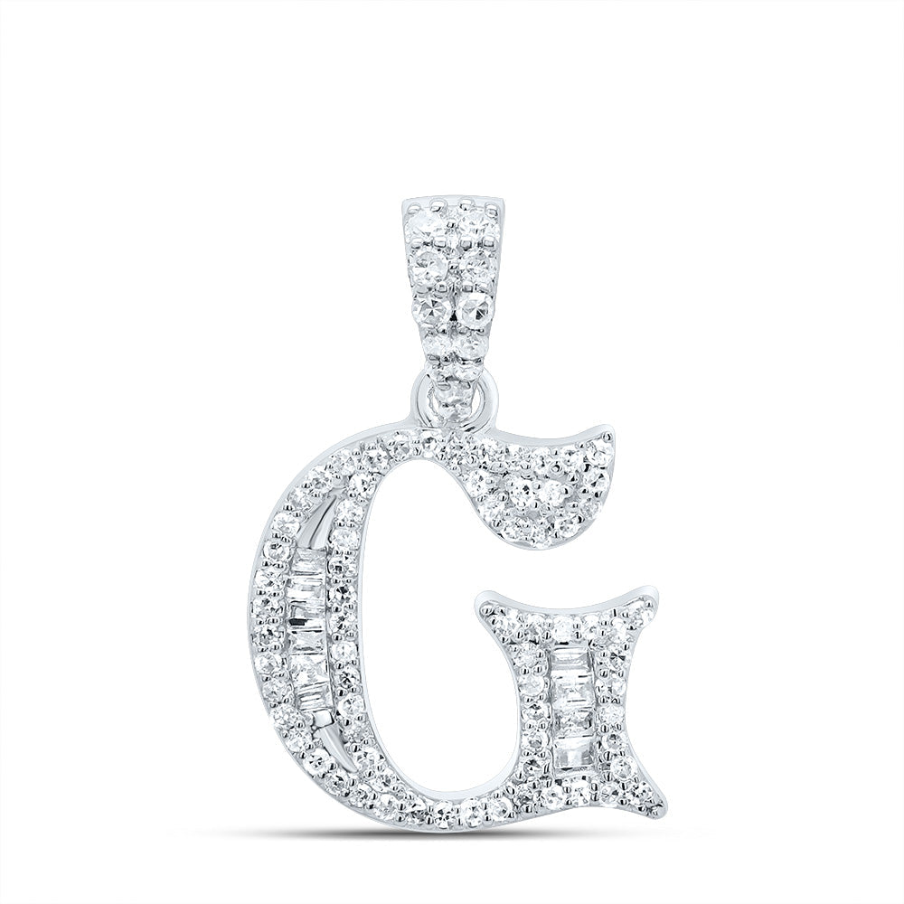 1/4CTW-DIA P1 GIFT INITIAL "G" BAGUETTE PENDANT Daisy Joyeria