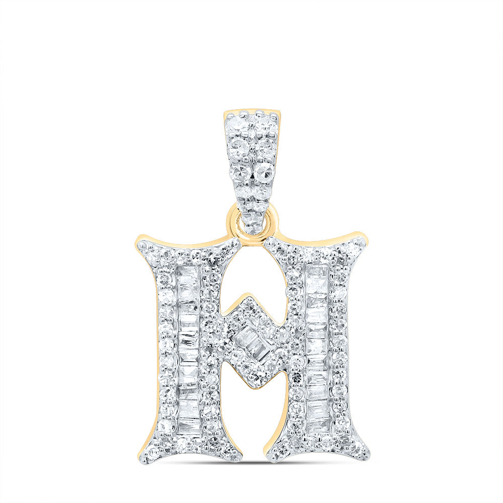 1/3CTW-DIA P1 GIFT INITIAL "H" BAGUETTE PENDANT Daisy Joyeria