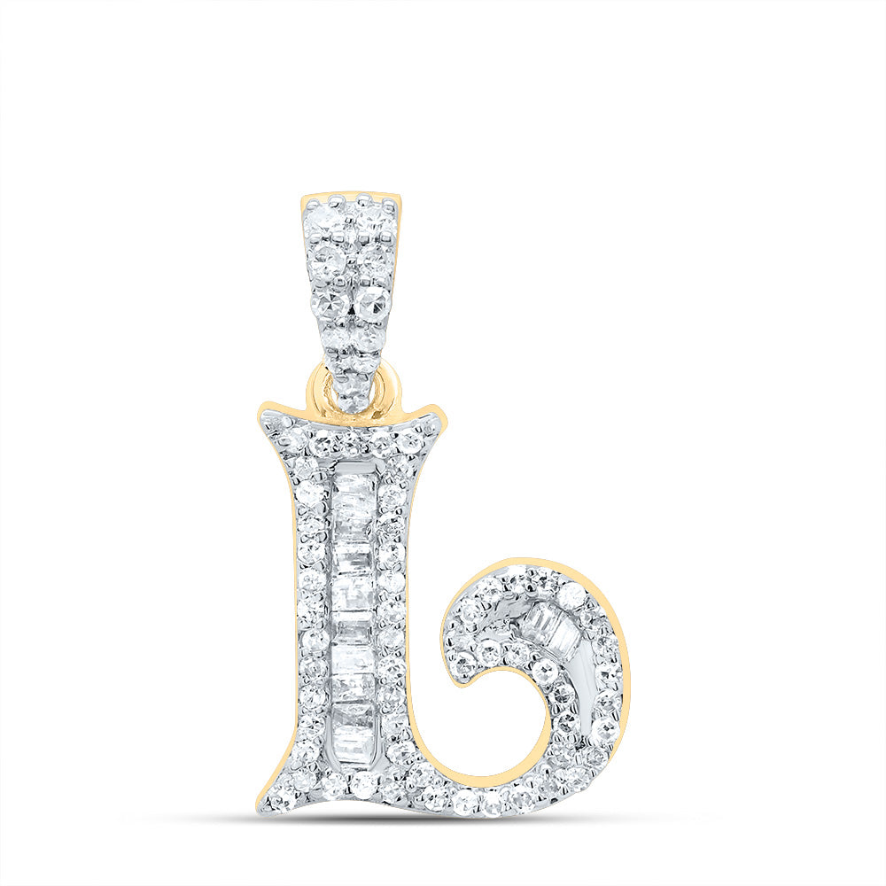 1/4CTW-DIA P1 GIFT INITIAL "L" BAGUETTE PENDANT Daisy Joyeria