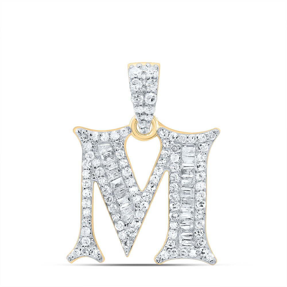 1/3CTW-DIA P1 GIFT INITIAL "M" BAGUETTE PENDANT Daisy Joyeria