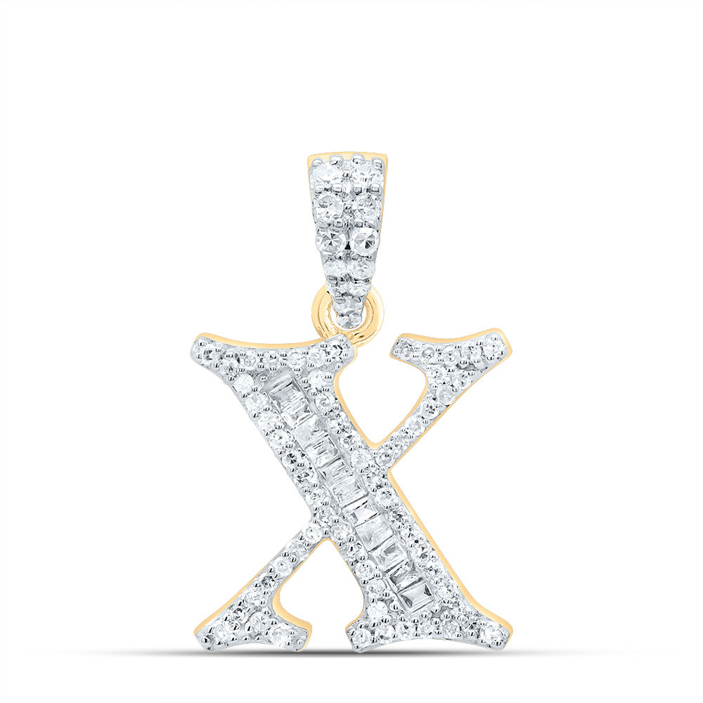 1/4CTW-DIA P1 GIFT INITIAL "X" BAGUETTE PENDANT Daisy Joyeria