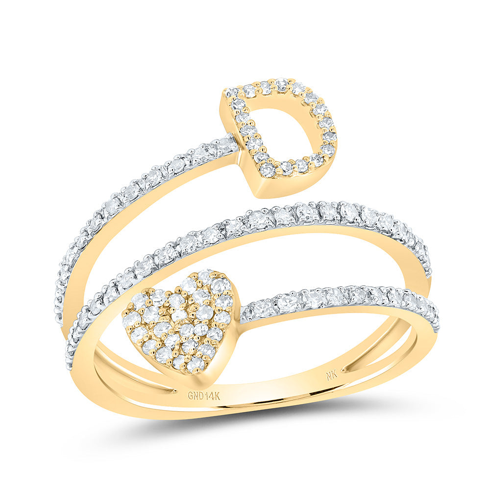 3/8CTW-NAT DIA NK GIFT INITIAL "D" HEART LADIES RING 7 Daisy Joyeria