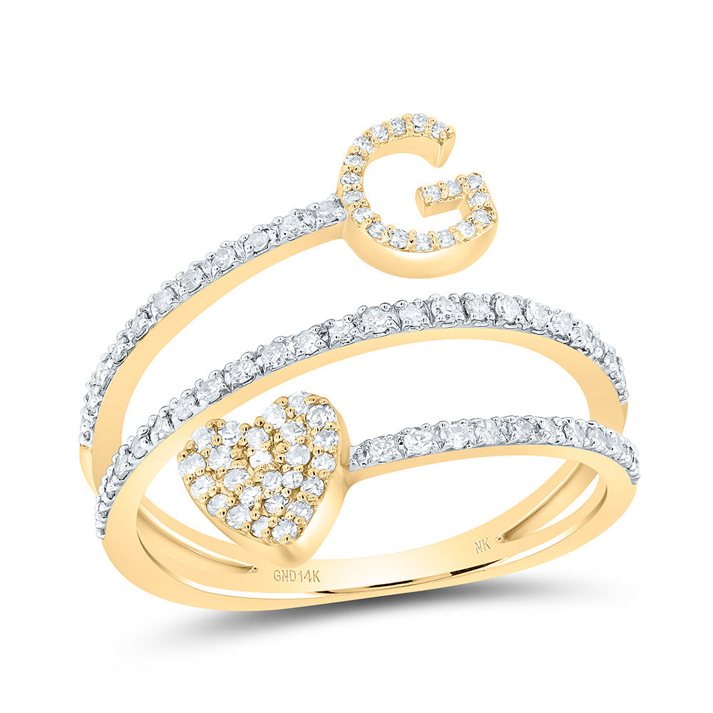 3/8CTW-NAT DIA NK GIFT INITIAL "G" HEART LADIES RING 7 Daisy Joyeria